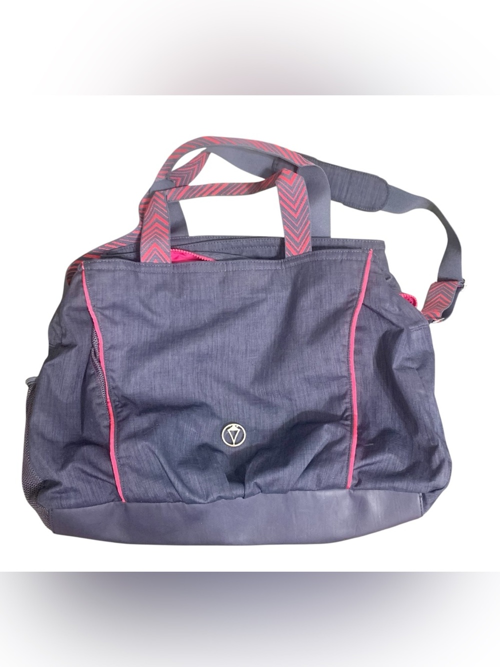 Ivivva Lululemon Mindful Magic‎ Duffel Bag Gym Yoga Blue Pink Chevron Travel